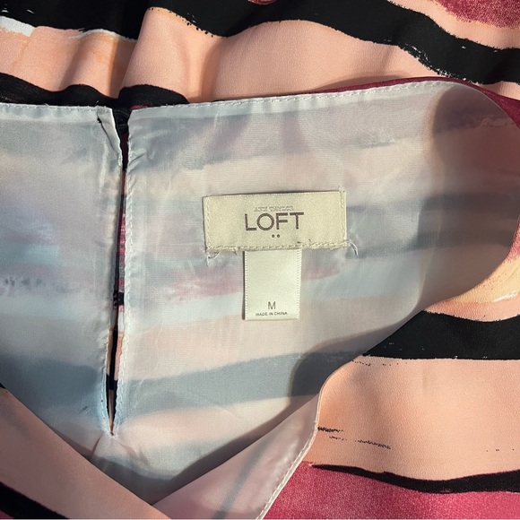 Loft Dress ~ pink black stripe, size M - Picture 2 of 3